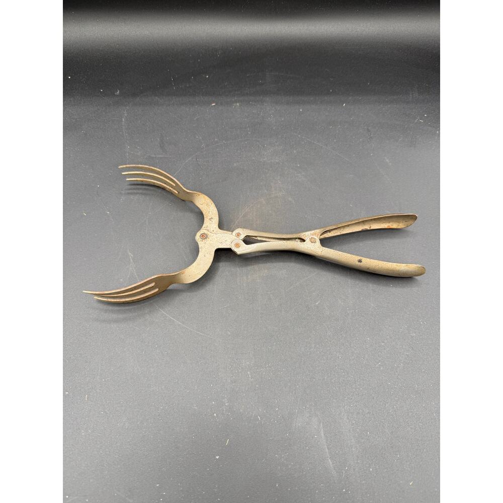 Handy Things Forked Salad Tongs | Vintage 1940s | Steel Utensil
